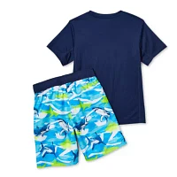 ZeroXposur Big Boys Above The Knee Waves Rash Guard Set