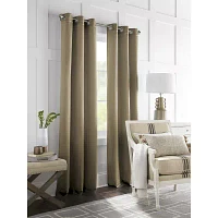 Broadhaven Geneva Solid Grommet Top Blackout Single Curtain Panels