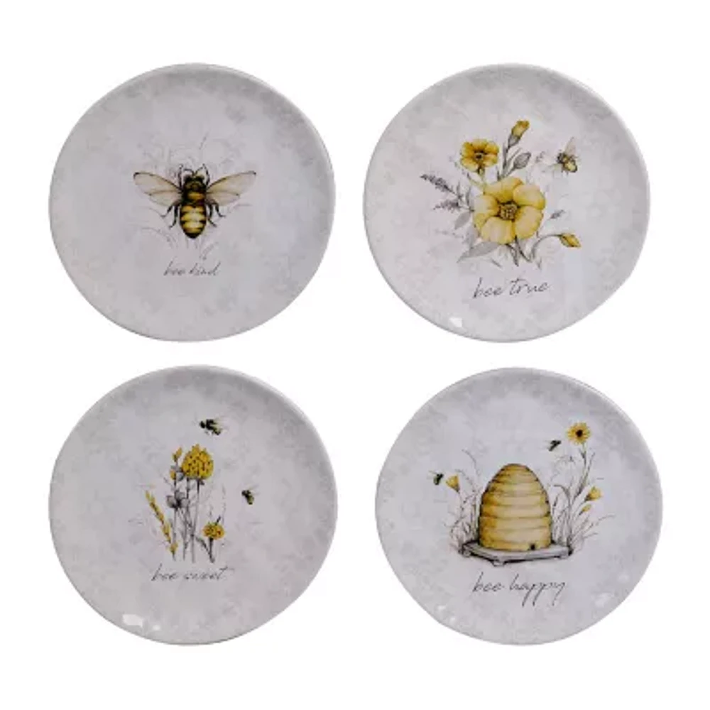 Certified International Bee Sweet 4-pc. Earthenware Salad Plate