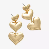 Bijoux Bar Gold Tone Heart Drop Earrings