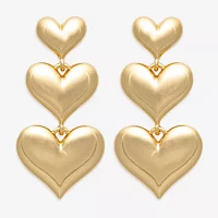 Bijoux Bar Gold Tone Heart Drop Earrings