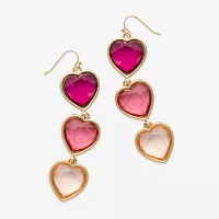 Bijoux Bar Gold Tone Heart Drop Earrings