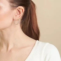 Silver Reflections 24K Gold Over Brass 25mm Hoop Earrings