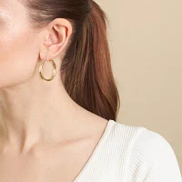 Silver Reflections Gold Over Brass Click-Top 24K Gold Over Brass Hoop Earrings