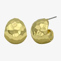 Chunky Hammered 14K Gold Over Brass 18mm Stud Earrings