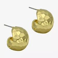 Chunky Hammered 14K Gold Over Brass 18mm Stud Earrings