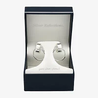 Circle Drop Pure Silver Over Brass Round Hoop Earrings