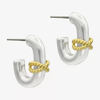 Bubble 14K Gold Over Brass Pure Silver Over Brass Round Hoop Earrings