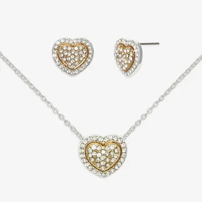 Mixit Pendant Necklace & Stud Earring 2-pc. Cubic Zirconia Stainless Steel Jewelry Set