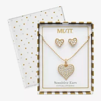 Mixit Hypoallergenic 2-pc. Stainless Steel Heart Jewelry Set