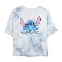 Juniors Stitch Very Cutesy Cropped Tee Womens Crew Neck Short Sleeve Graphic T-Shirt