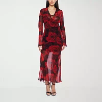 Premier Amour Womens Long Sleeve Floral Maxi Dress