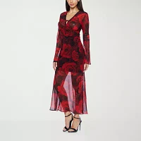 Premier Amour Womens Long Sleeve Floral Maxi Dress