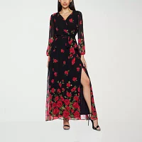 Premier Amour Womens Long Sleeve Floral Maxi Dress