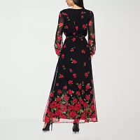 Premier Amour Womens Long Sleeve Floral Maxi Dress