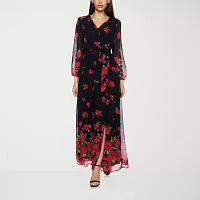 Premier Amour Womens Long Sleeve Floral Maxi Dress