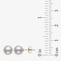 White Cultured Freshwater Pearl 10K Gold Stud Earrings