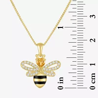 Bumble Bee Womens Genuine Yellow Citrine 14K Gold Over Silver Pendant Necklace