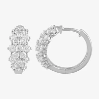 1 CT. T.W. White Diamond 10K Gold 16.1mm Hoop Earrings