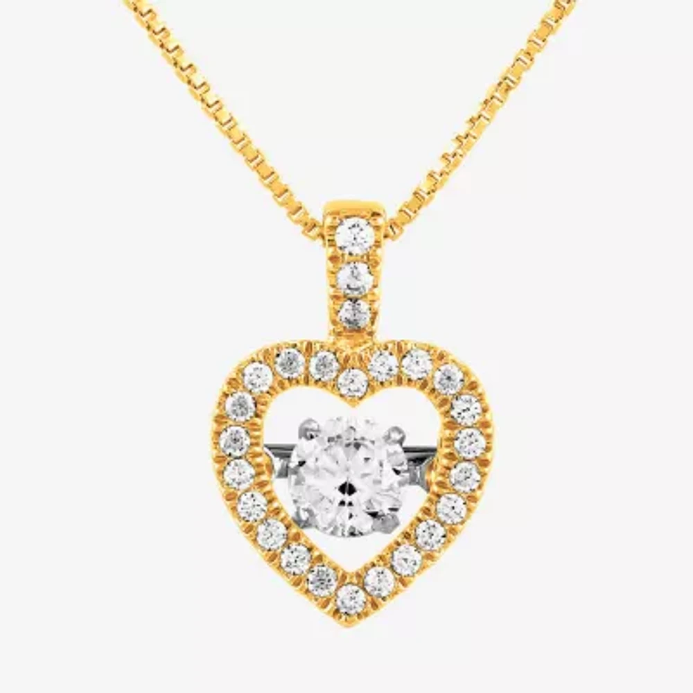 Womens 1/2 CT. T.W. Lab Grown White Diamond 10K Gold Heart Pendant Necklace