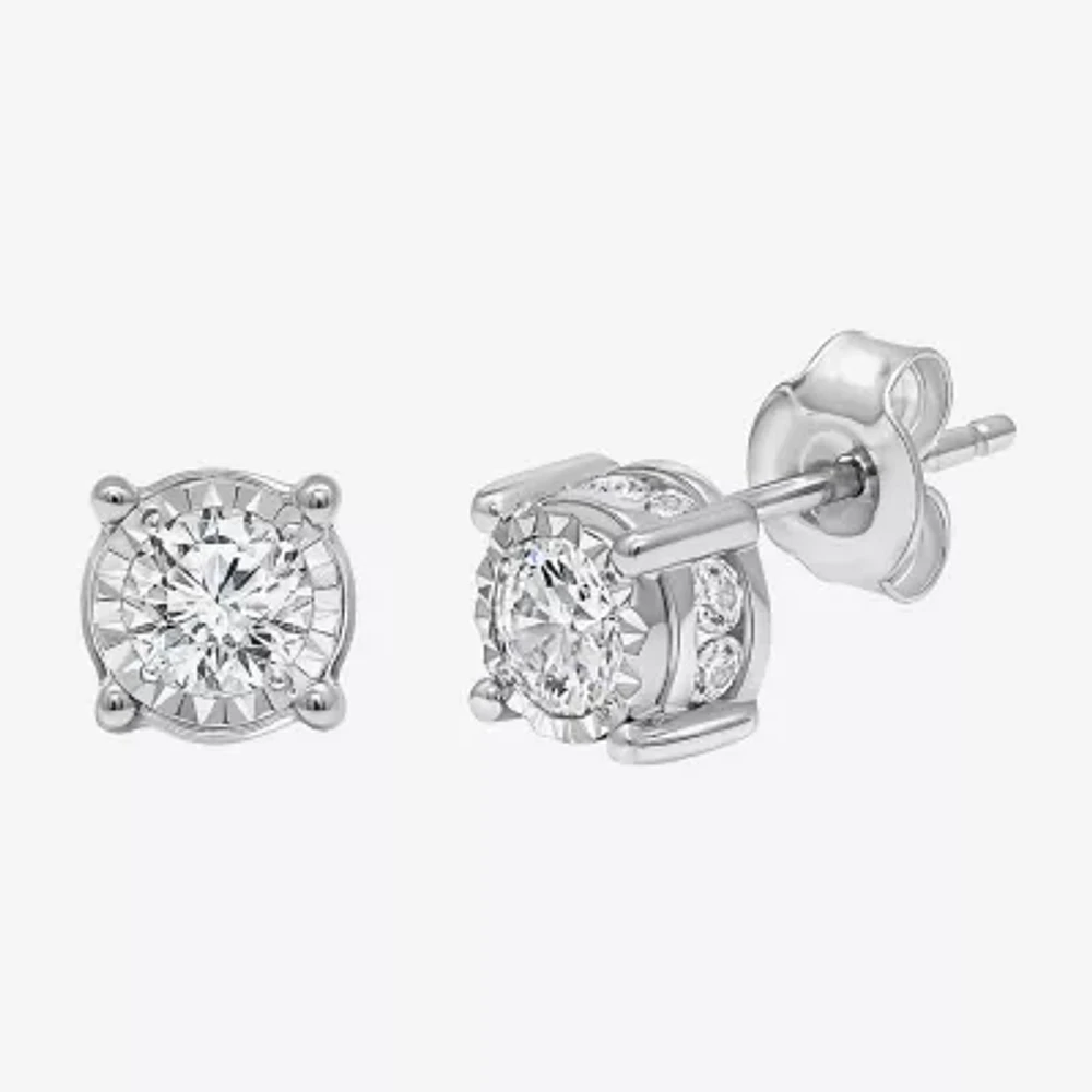 Tru Miracle 1 CT. T.W. Lab Grown White Diamond 14K Gold 6.8mm Stud Earrings