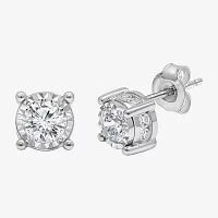 Tru Miracle /2 CT. T.W. Lab Grown White Diamond 10K Gold 6.7mm Round Stud Earrings