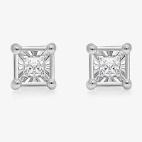 Tru Miracle 1/2 CT. T.W. Natural White Diamond 10K Gold 5mm Princess-cut Stud Earrings