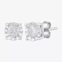 1 CT. T.W. Lab Grown White Diamond Sterling Silver Round Earring Set