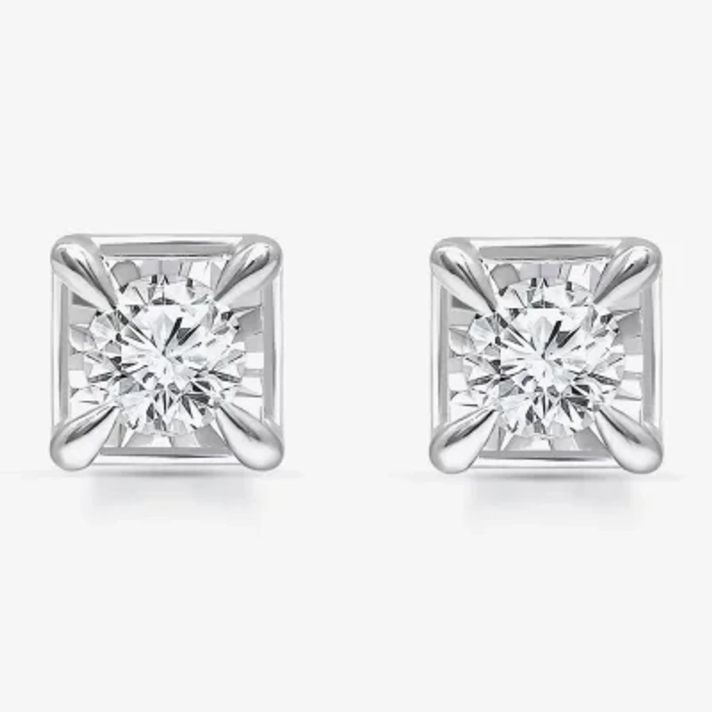 Tru Miracle 1/2 CT. T.W. Lab-Grown White Diamond 10K White Gold 5mm Round Stud Earrings