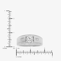 Mens Sterling Silver Cubic Zirconia Ring