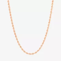 14K Rose Gold Inch Hollow Rope Chain Necklace