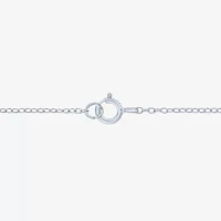 Yes Womens Lab Created White Sapphire Sterling Silver Heart Pendant Necklaces