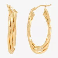 Made in Italy 14K Gold 33.5mm Curved Hoop Earrings