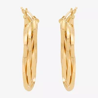 Made in Italy 14K Gold 33.5mm Curved Hoop Earrings