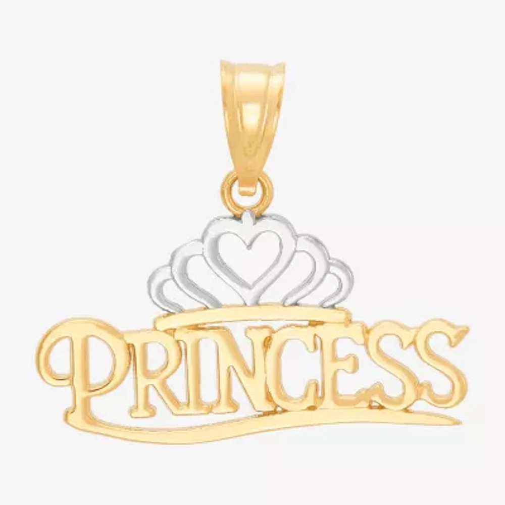 Womens 14K Gold Crown Pendant