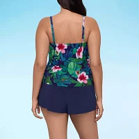 Trimshaper Womens Floral Swim Romper