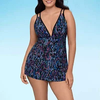 Trimshaper Womens Exotic Animal Print One Piece Swimsuit