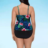Trimshaper Floral Tankini Swimsuit Top