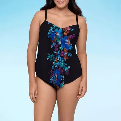 Trimshaper Floral Tankini Swimsuit Top