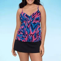 Trimshaper Abstract Tankini Swimsuit Top