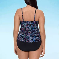 Trimshaper Animal Print Tankini Swimsuit Top