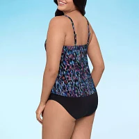 Trimshaper Animal Print Tankini Swimsuit Top