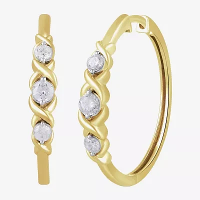 1/2 CT. T.W. Lab Grown White Diamond 14K Gold Over Silver Sterling Silver 23mm Hoop Earrings