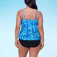 Trimshaper Paisley Tankini Swimsuit Top Plus