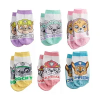 Toddler Girls 6 Pair Paw Patrol Quarter Ankle Socks