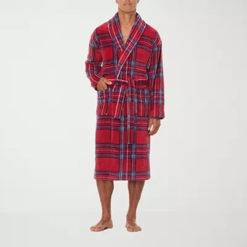 Residence Mens Tall Fleece Long Sleeve Length Robe