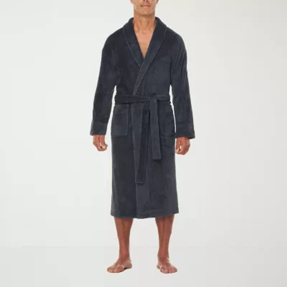 Residence Mens Tall Plush Long Sleeve Length Robe