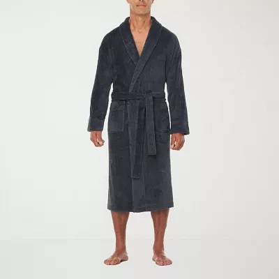 Residence Mens Tall Plush Long Sleeve Length Robe