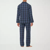 Residence Mens Flannel Long Sleeve 2-pc. Pant Pajama Set