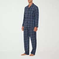 Residence Mens Flannel Long Sleeve 2-pc. Pant Pajama Set